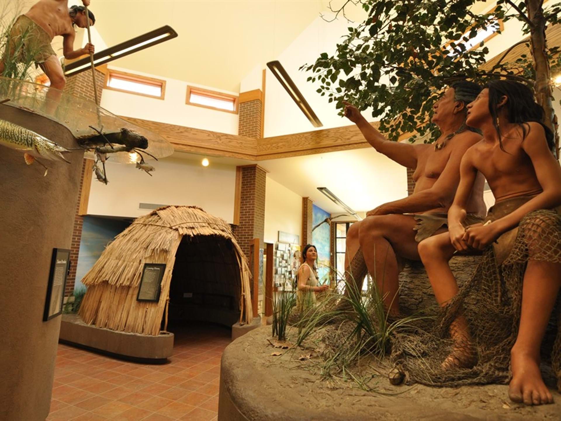Exhibits feature Native American history, environmental education, and watersheds