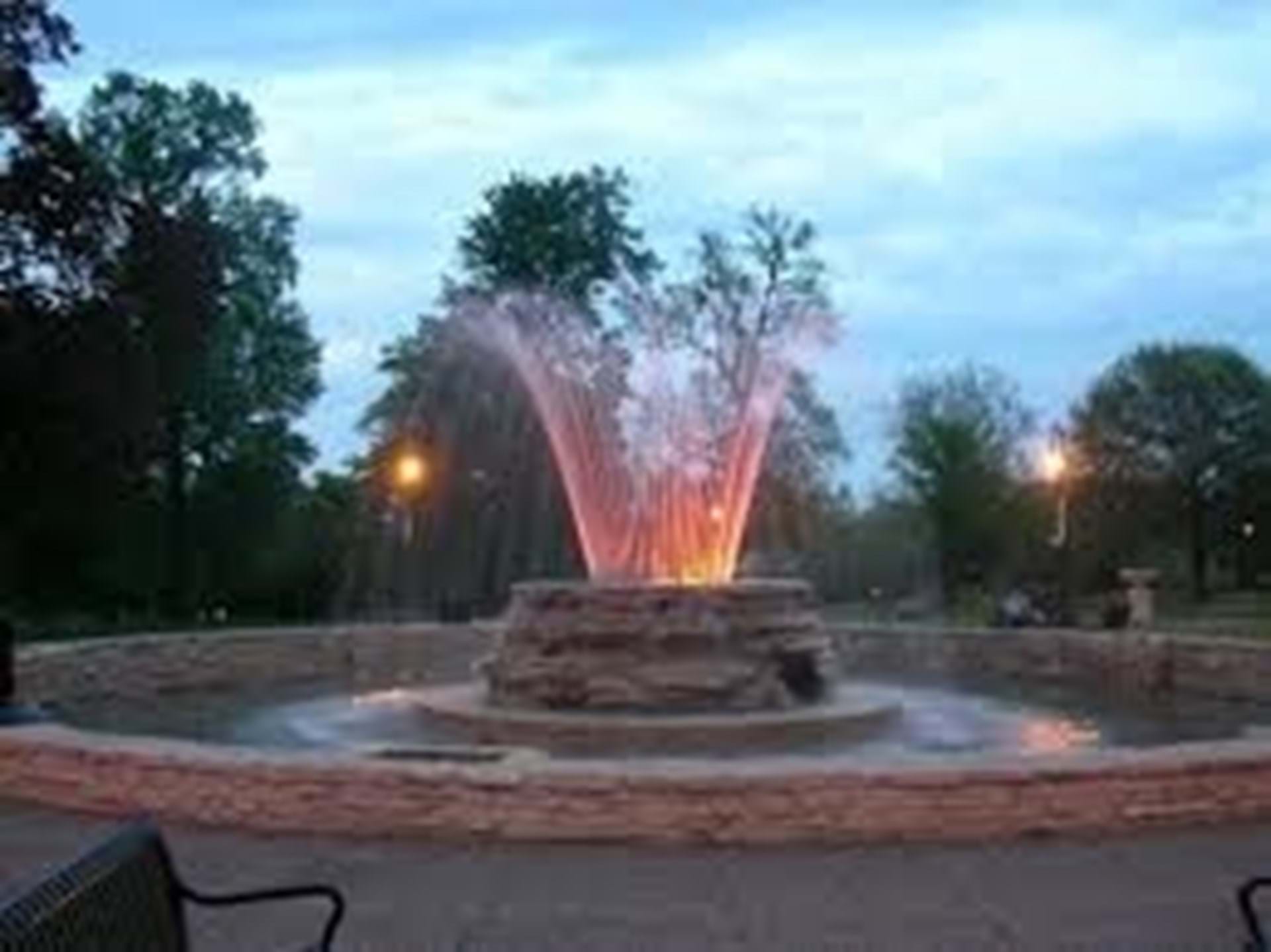 Fountain at Vander Veer Botanical Park