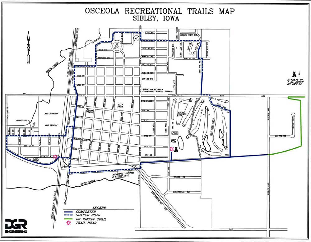 Osceola Recreational Trails: Iowa Tourism Map, Travel Guide, Things to ...