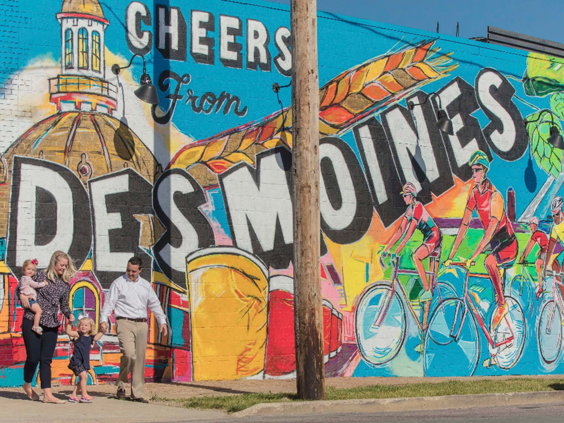 Cheers from Des Moines mural
