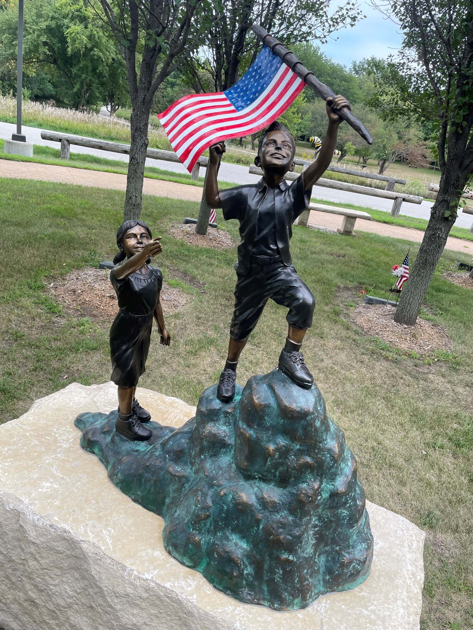 Many locally-created works of art highlight the patriotism of those in the service and their families.