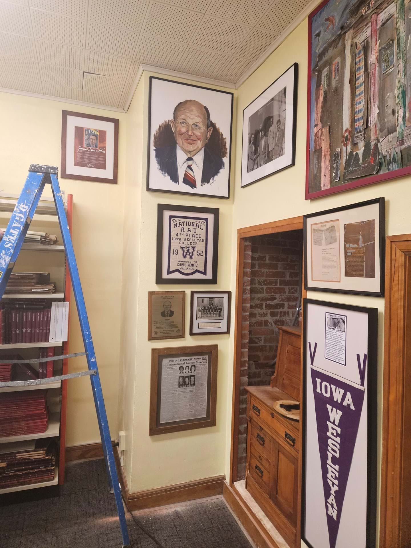 Iowa Wesleyan University Archives Room, located in the Museum.