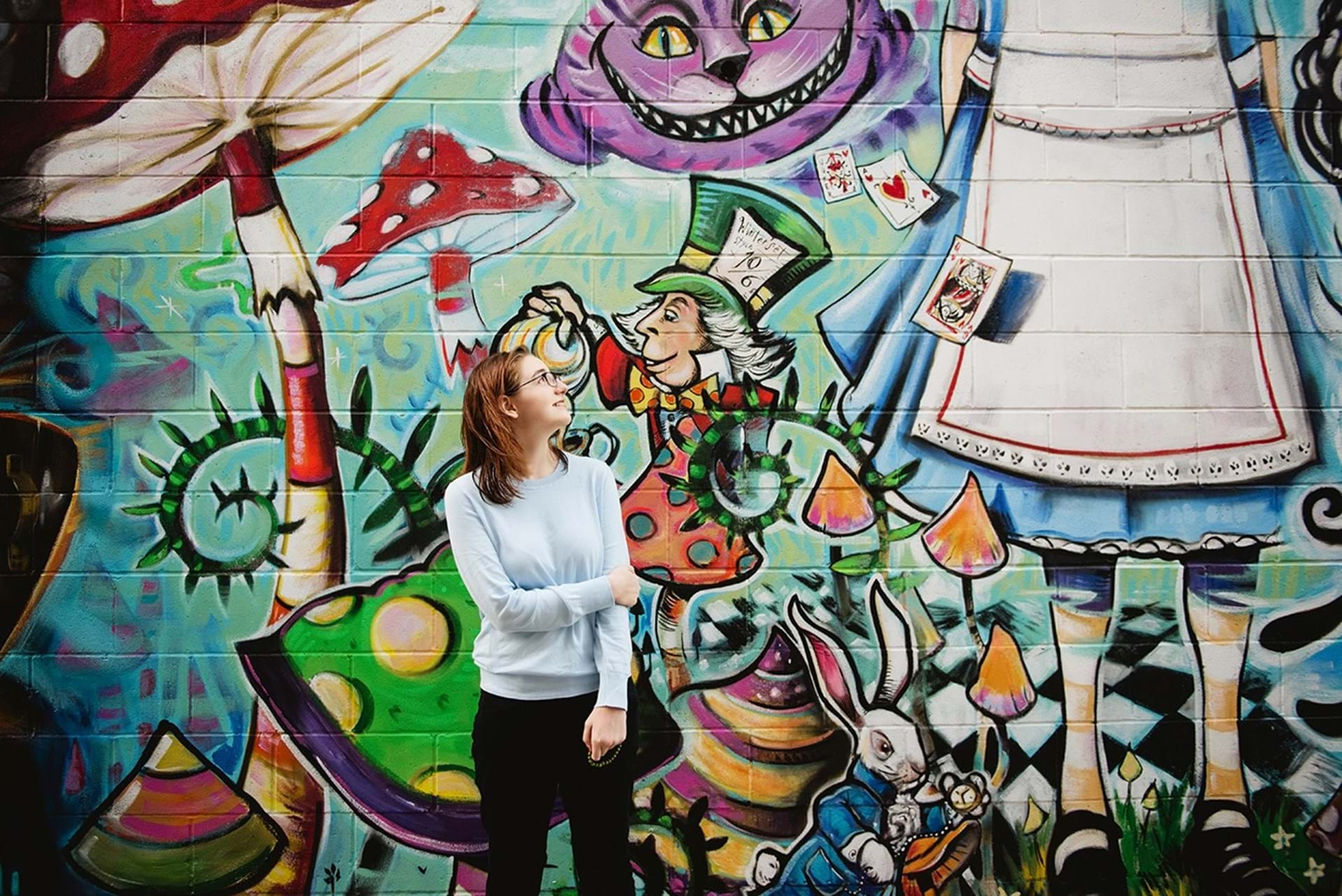 Alice in Wonderland Mural in Winterset