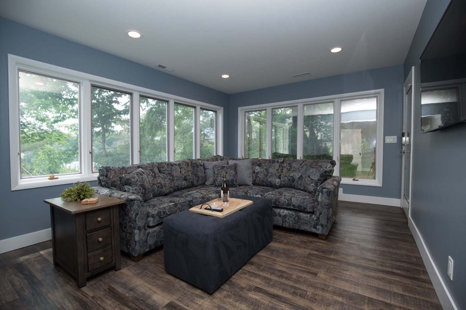 Gathering room, overlooking private backyard