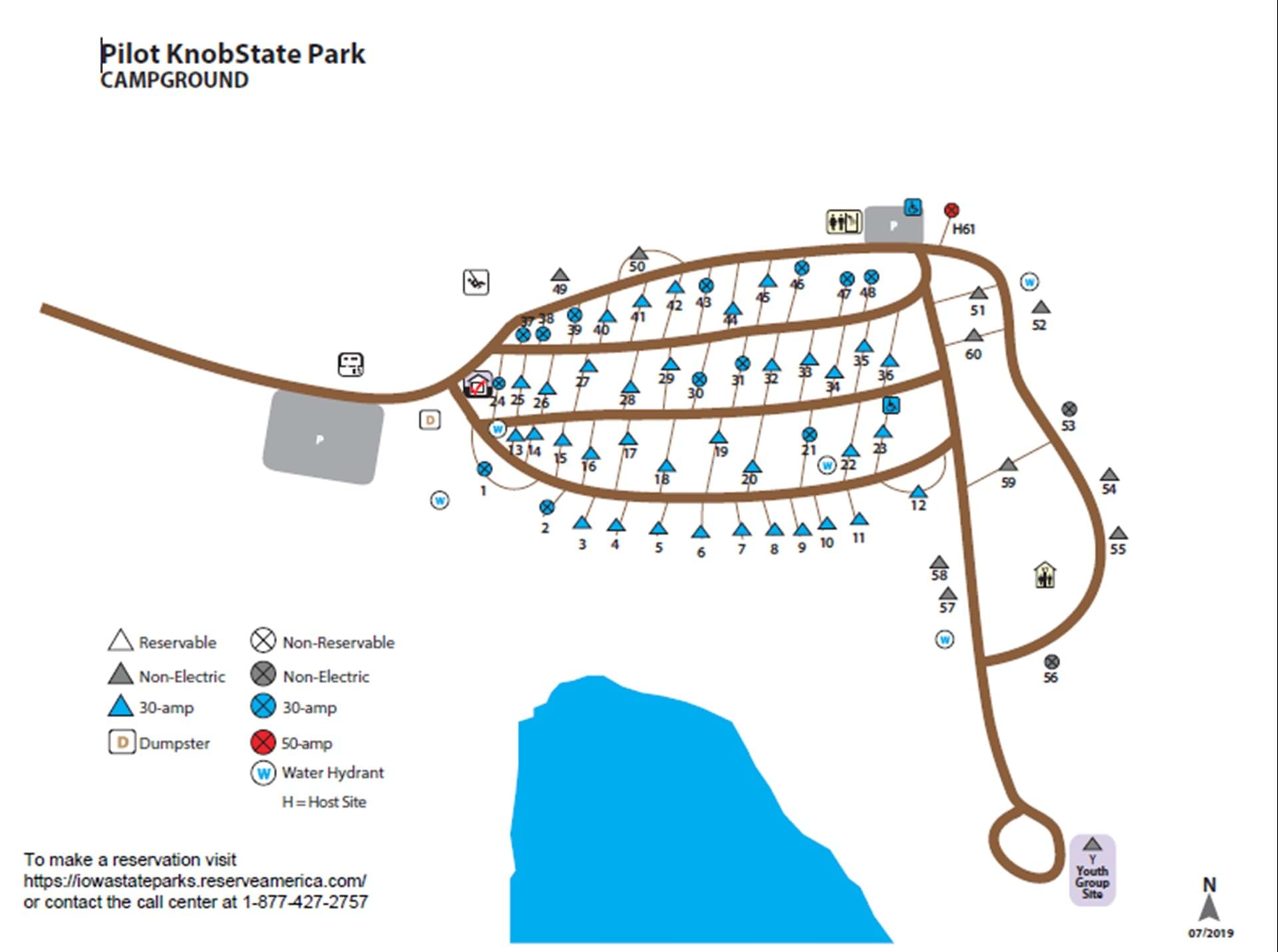 Pilot Knob Campground Map