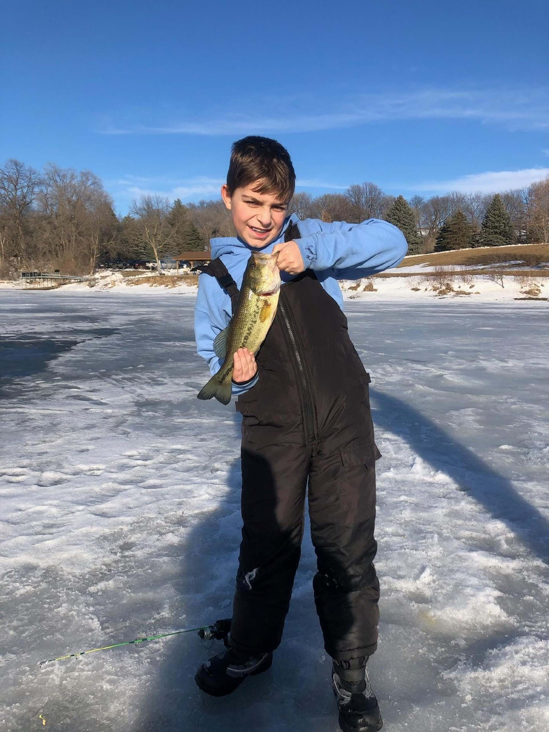 Moorehead Lake Ice Fishing Large Mouth Bass