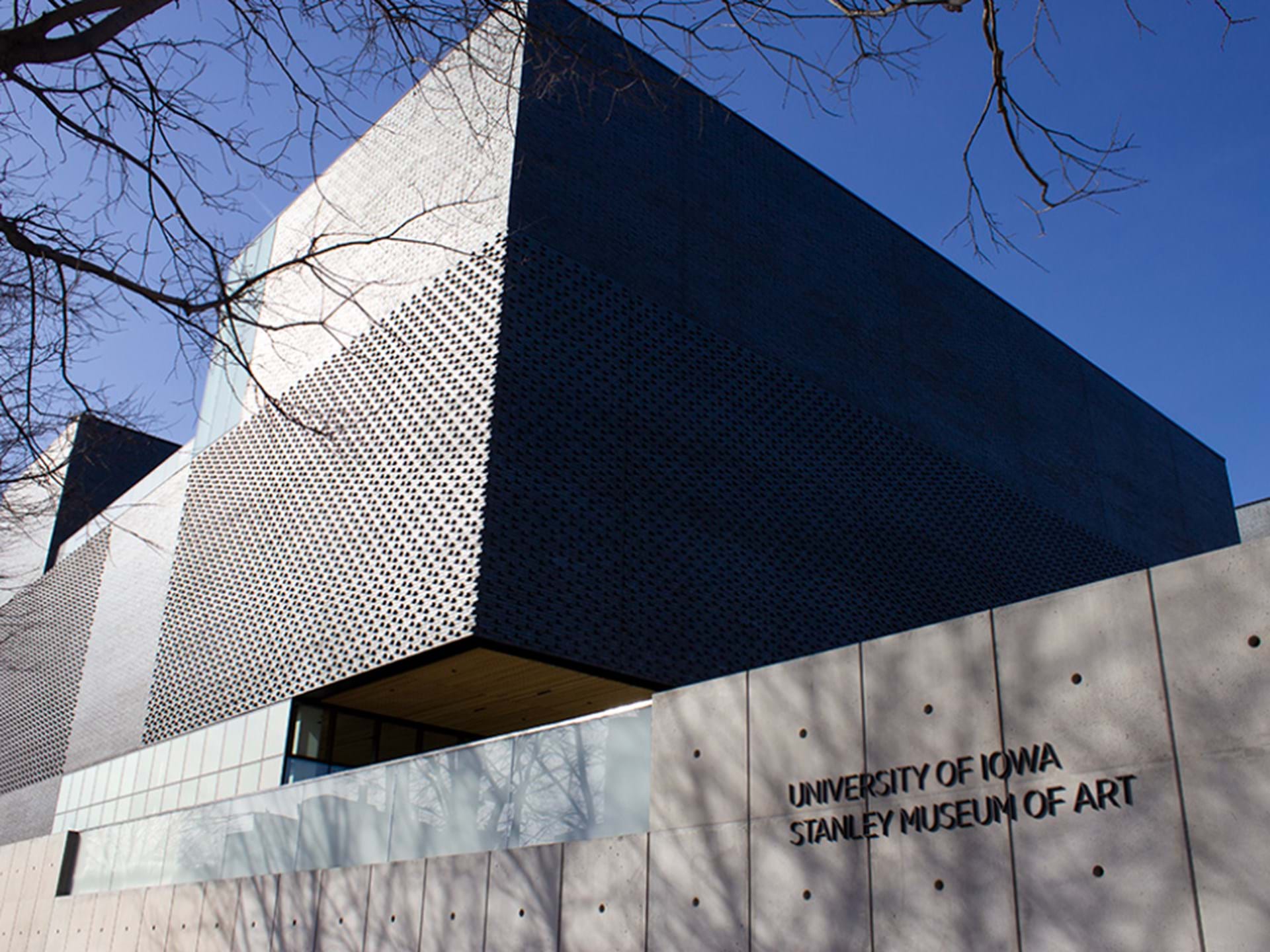 The new University of Iowa Stanley Museum of Art is located close to the corner of Front and Burlington Streets, adjacent to Gibson Square Park, and nestled between the UI Main Library and the Campus Recreation and Wellness Center