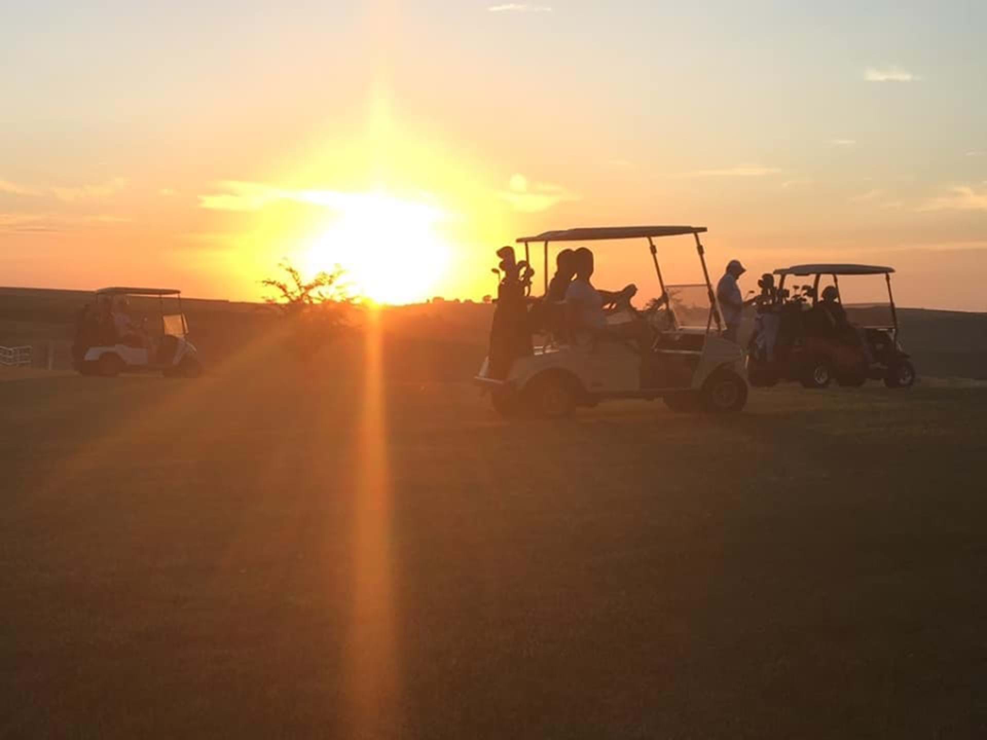 Sunset golfing