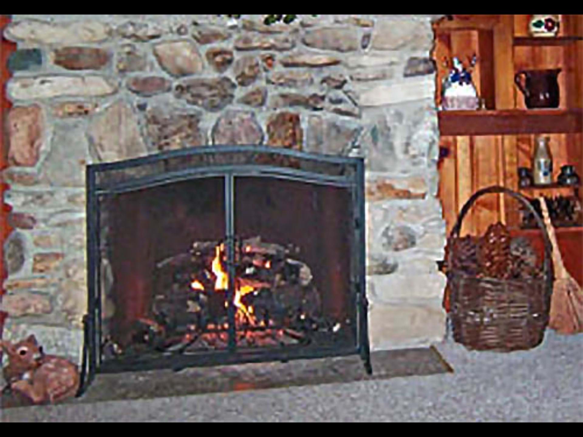 Fall and Winter visitors are especially fond of the stone fireplace and often create romantic settings for themselves in the evenings. 